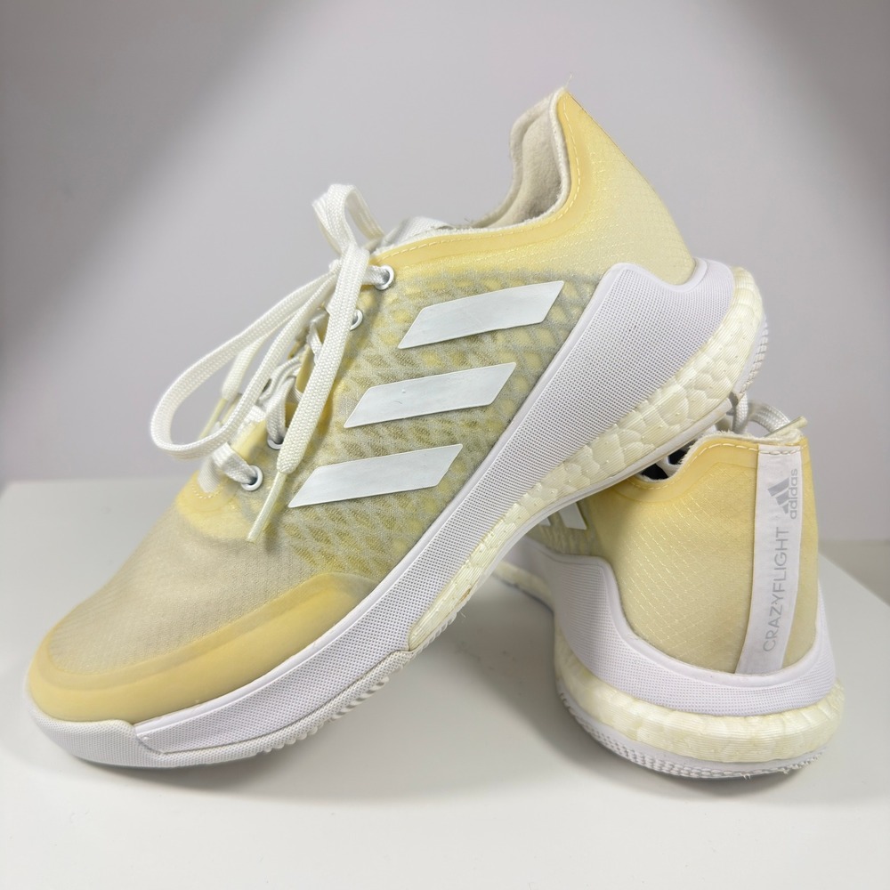 Adidas Crazyflight Volleyball Shoes Womens Size 5 Yellow White Boost EF2678